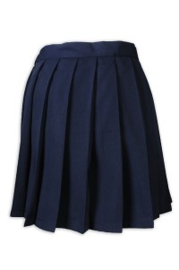 CH199 Design women's dark blue cheerleading pleated skirt invisible zipper pleated skirt side zipper cheerleading pleated skirt hk center side view